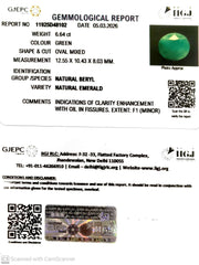 6.64/CT Natural Panna Stone with Govt. Lab Certificate-11925D48102